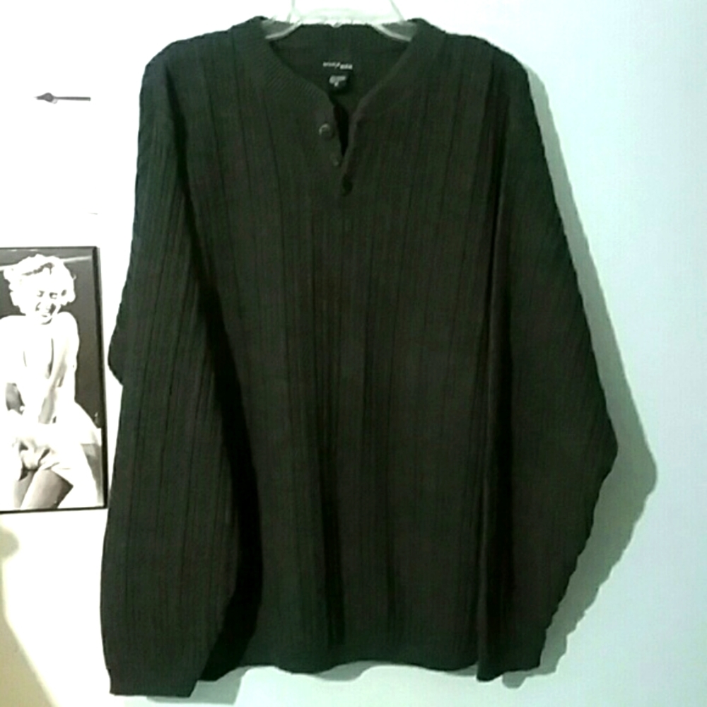 Mens Bill Blass Grey Cable Knit Sweater XL
